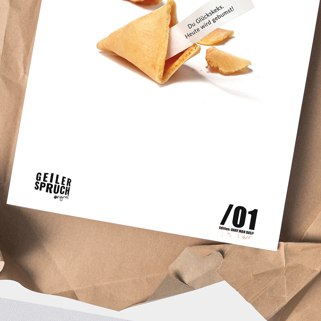 Poster »Du Glückskeks - Heute Wird Gebumst«
