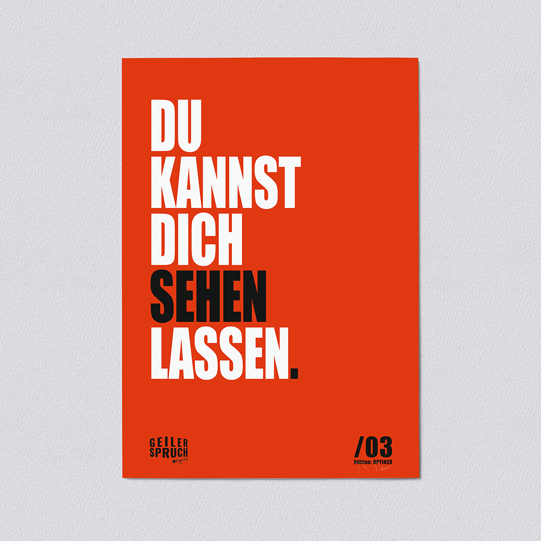 Poster »Du Kannst Dich Sehen Lassen«