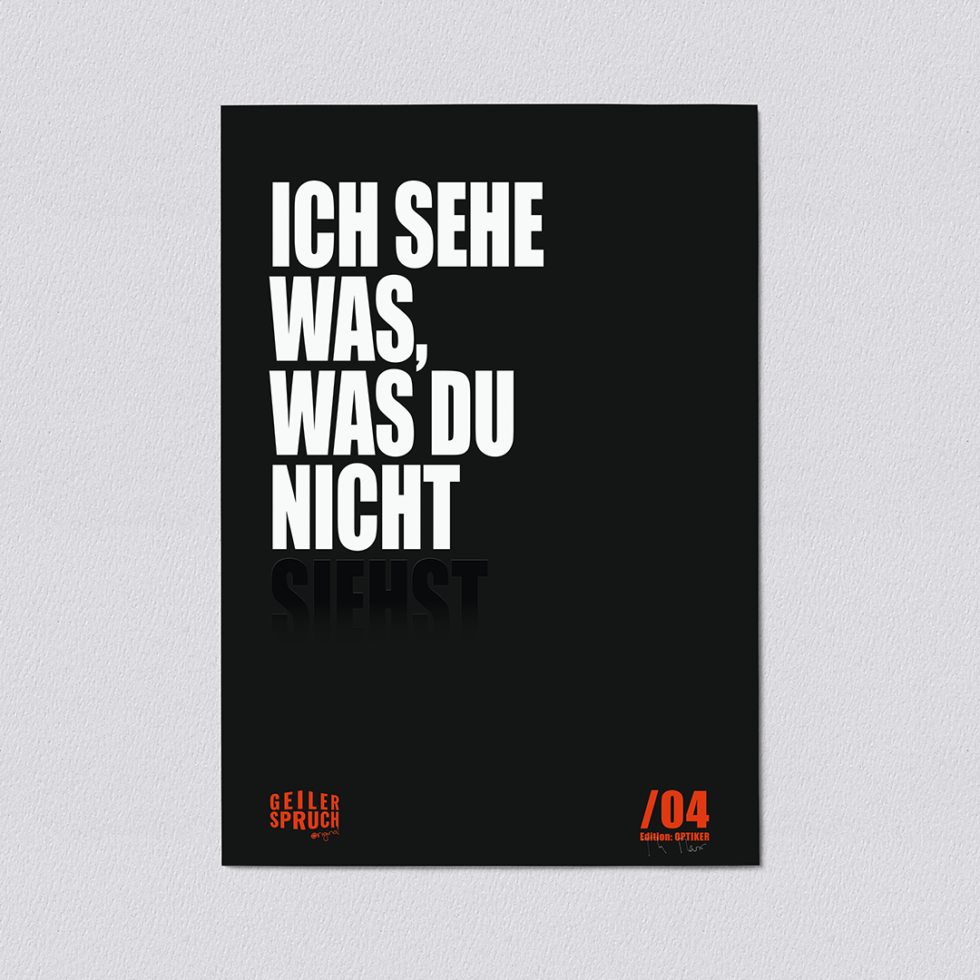 Poster »Ich Sehe Was, Was Du Nicht Siehst«